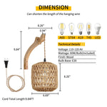 Natural Rattan Wicker Bamboo Wall Lamp