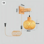 Natural Rattan Wicker Bamboo Wall Lamp