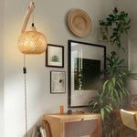 Natural Rattan Wicker Bamboo Wall Lamp