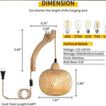 Natural Rattan Wicker Bamboo Wall Lamp