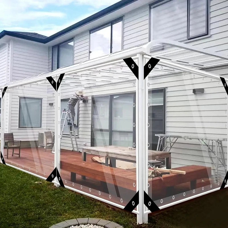 Transparent PVC Balcony Rainproof Tarpaulin Fence