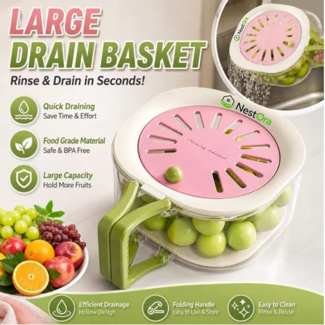 Nestora™ 2-in-1 Foldable Fruit & Veg Strainer